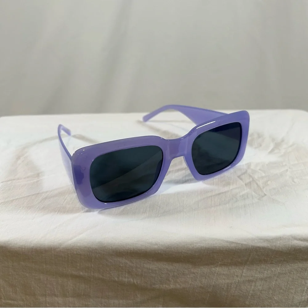 Purple Rectangular Sunglasses - Fashion Women's Shades